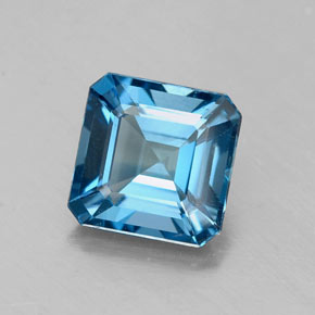 Topaze bleue naturelle taille émeraude, 1,93 ct, VS-SI