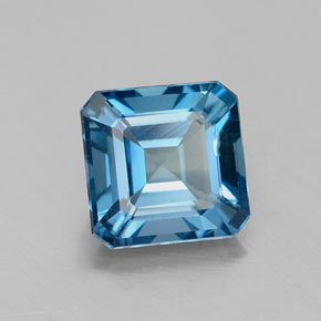Topaze bleue naturelle taille émeraude, 1,93 ct, VS-SI