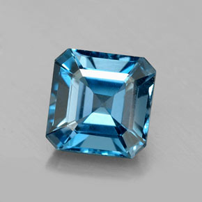 Topaze bleue naturelle taille émeraude, 2,23 ct, VS