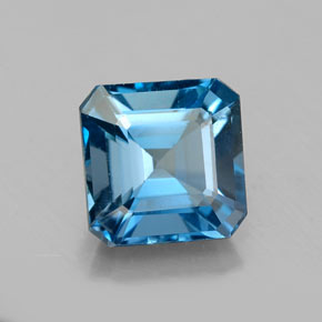 Topaze bleue naturelle taille émeraude, 2,23 ct, VS