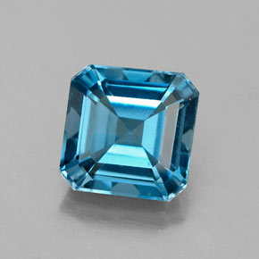 Topaze bleue naturelle taille émeraude, 2,35 ct, VS
