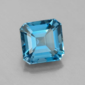 Topaze bleue naturelle taille émeraude, 2,35 ct, VS