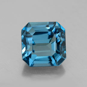 Topaze bleue naturelle taille émeraude, 2,50 ct, VS