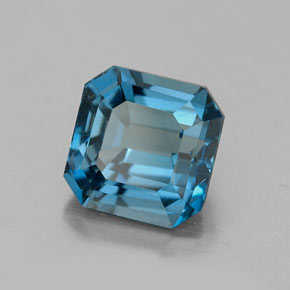 Topaze bleue naturelle taille émeraude, 2,50 ct, VS