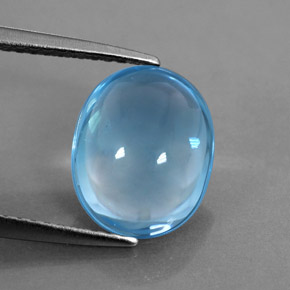 Topaze bleue naturelle coupe ovale, 3,80 ct, transparent