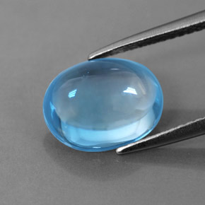 Topaze bleue naturelle coupe ovale, 3,80 ct, transparent
