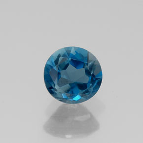 Topaze bleue naturelle coupe roude, 0,63 ct, VVS-VS