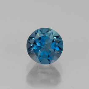 Topaze bleue naturelle coupe roude, 0,81 ct, VVS-VS