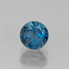 Topaze bleue naturelle coupe roude, 0,81 ct, VVS-VS