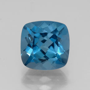Topaze bleue naturelle coupe coussin, 3,03 ct, VS