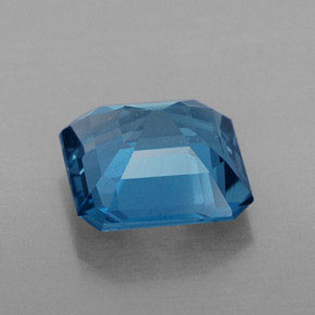 Topaze bleue naturelle taille émeraude, 1,73 ct, VS