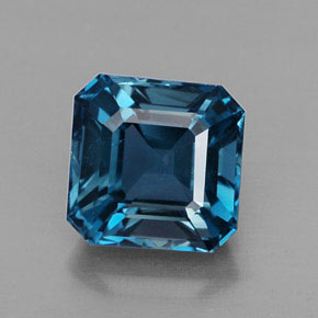 Topaze bleue naturelle taille émeraude, 2,38 ct, VVS-VS