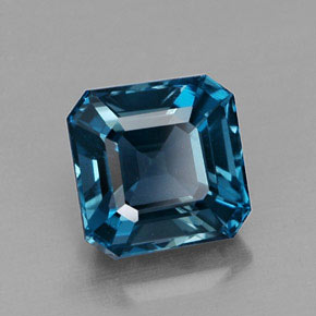 Topaze bleue naturelle taille émeraude, 2,38 ct, VVS-VS