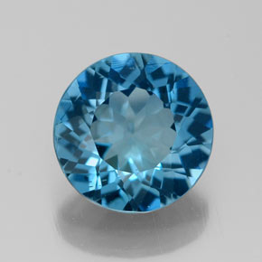 Topaze bleue naturelle coupe roude, 2,70 ct, VS-SI