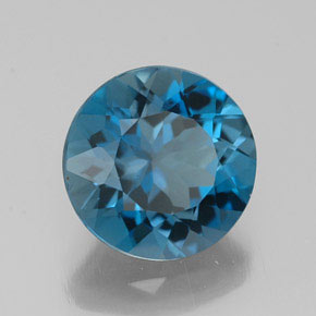 Topaze bleue naturelle coupe roude, 3,07 ct, VVS-VS