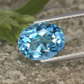 Topaze bleue naturelle coupe ovale, 2,29 ct, VVS-VS