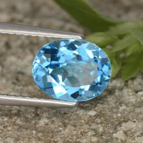 Topaze bleue naturelle coupe ovale, 2,29 ct, VVS-VS