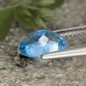Topaze bleue naturelle coupe ovale, 2,29 ct, VVS-VS