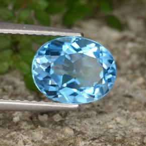 Topaze bleue naturelle coupe ovale, 2,32 ct, VVS-VS
