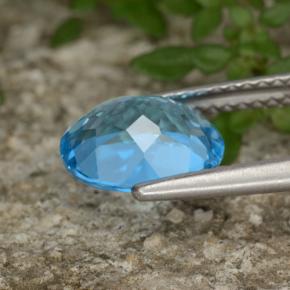 Topaze bleue naturelle coupe ovale, 2,32 ct, VVS-VS