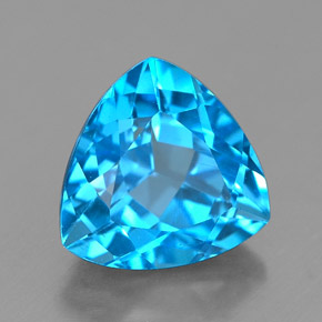 Topaze bleue naturelle trillion, 2,85 ct, VVS