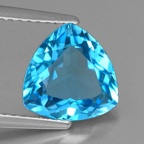 Topaze bleue naturelle trillion, 2,73 ct, VVS