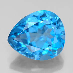 Topaze bleue naturelle en forme de poire, 11,24 ct, VS