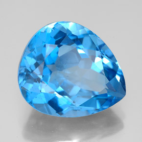 Topaze bleue naturelle en forme de poire, 11,24 ct, VS