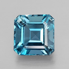 Topaze bleue naturelle taille émeraude, 2,25 ct, VVS-VS