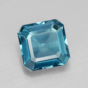 Topaze bleue naturelle taille émeraude, 1,77 ct, VVS-VS