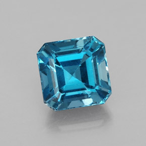 Topaze bleue naturelle taille émeraude, 2,47 ct, VS
