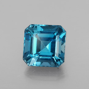 Topaze bleue naturelle taille émeraude, 2,47 ct, VS