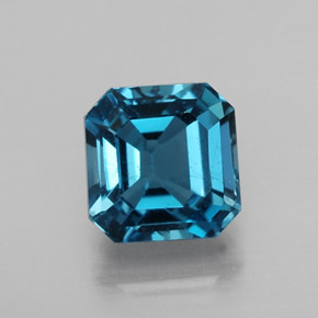 Topaze bleue naturelle taille émeraude, 2,63 ct, VS