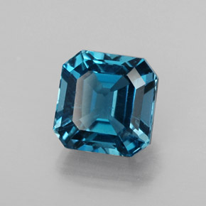 Topaze bleue naturelle taille émeraude, 2,63 ct, VS