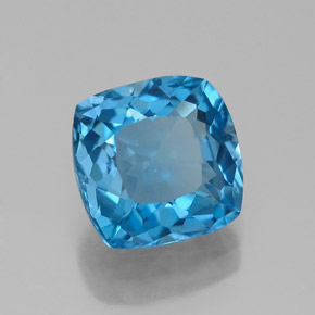 Topaze bleue naturelle coupe coussin, 2,76 ct, VVS-VS