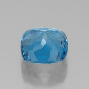 Topaze bleue naturelle coupe coussin, 2,76 ct, VVS-VS