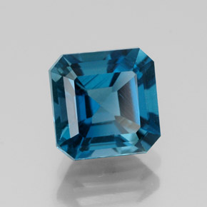 Topaze bleue naturelle taille émeraude, 2,19 ct, VS-SI