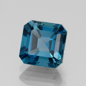 Topaze bleue naturelle taille émeraude, 2,19 ct, VS-SI