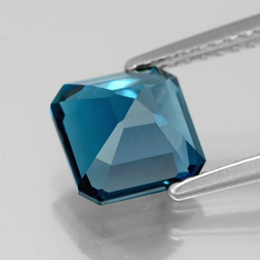 Topaze bleue naturelle taille émeraude, 2,19 ct, VS-SI