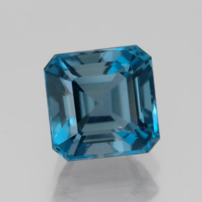 Topaze bleue naturelle taille émeraude, 2,57 ct, VVS-VS
