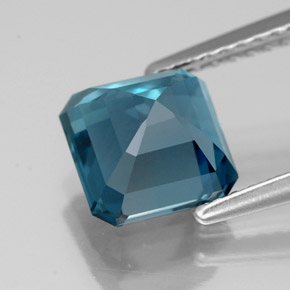 Topaze bleue naturelle taille émeraude, 2,57 ct, VVS-VS