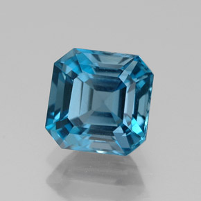 Topaze bleue naturelle taille émeraude, 2,09 ct, VVS-VS