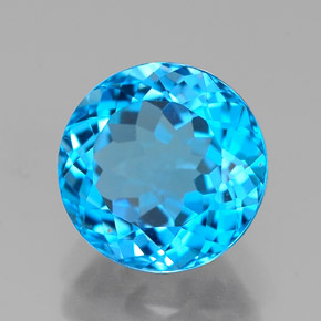 Topaze bleue naturelle coupe roude, 2,64 ct, VVS