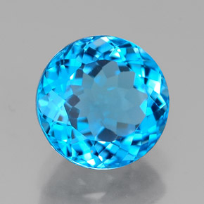 Topaze bleue naturelle coupe roude, 2,64 ct, VVS