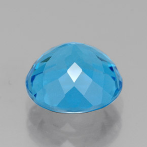 Topaze bleue naturelle coupe roude, 2,64 ct, VVS