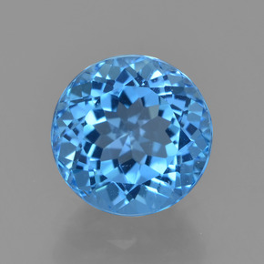 Topaze bleue naturelle coupe roude, 2,78 ct, VS