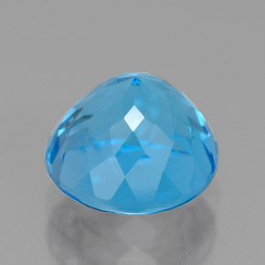 Topaze bleue naturelle coupe roude, 2,90 ct, VVS