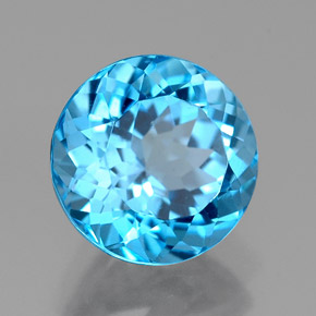 Topaze bleue naturelle coupe roude, 2,63 ct, VVS
