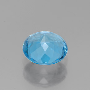 Topaze bleue naturelle coupe roude, 1,86 ct, VVS