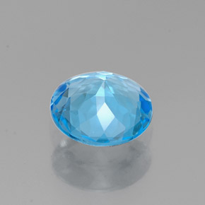 Topaze bleue naturelle coupe roude, 1,49 ct, VVS